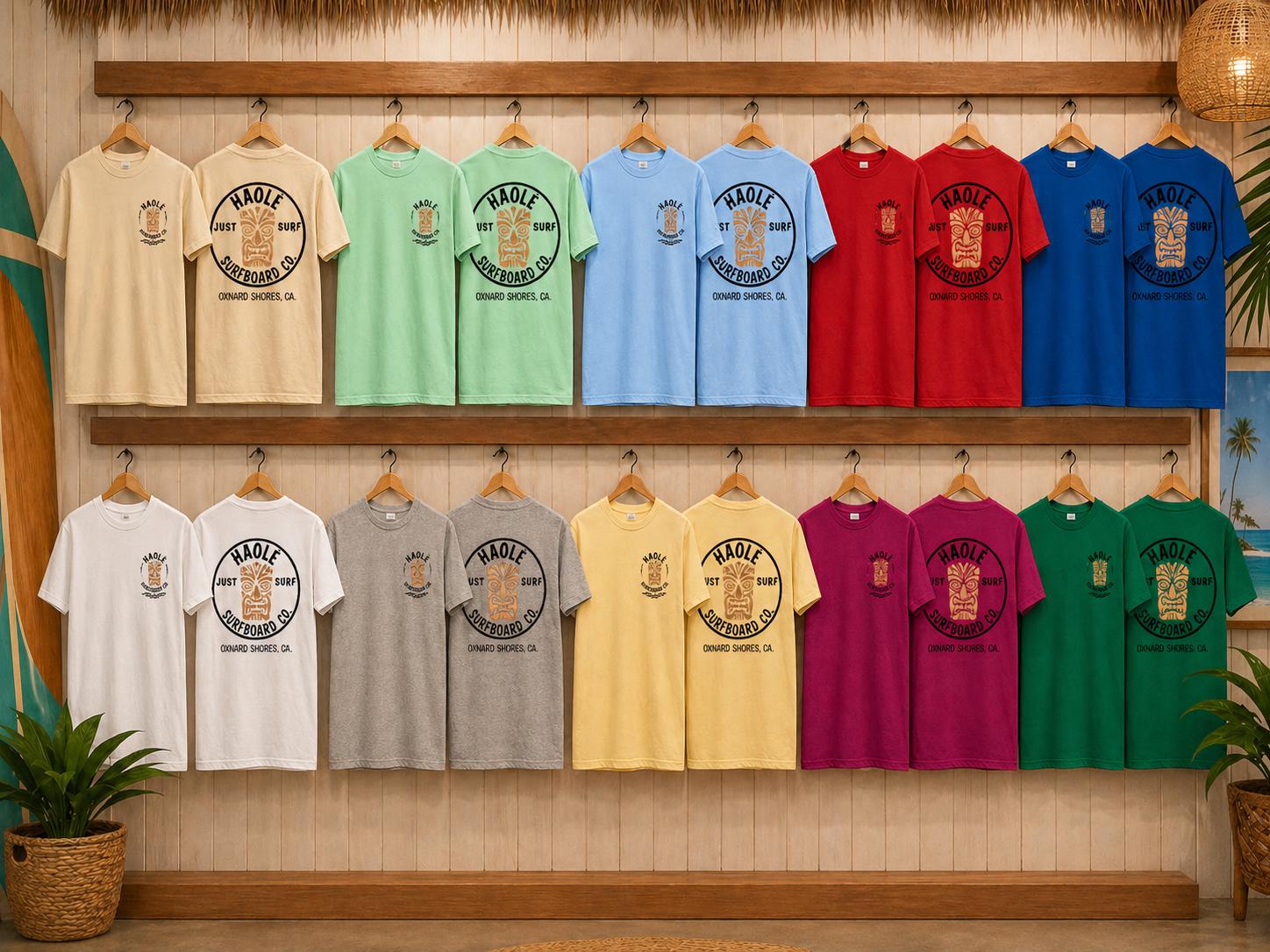 Just Surf Tiki Badge Graphic Tee