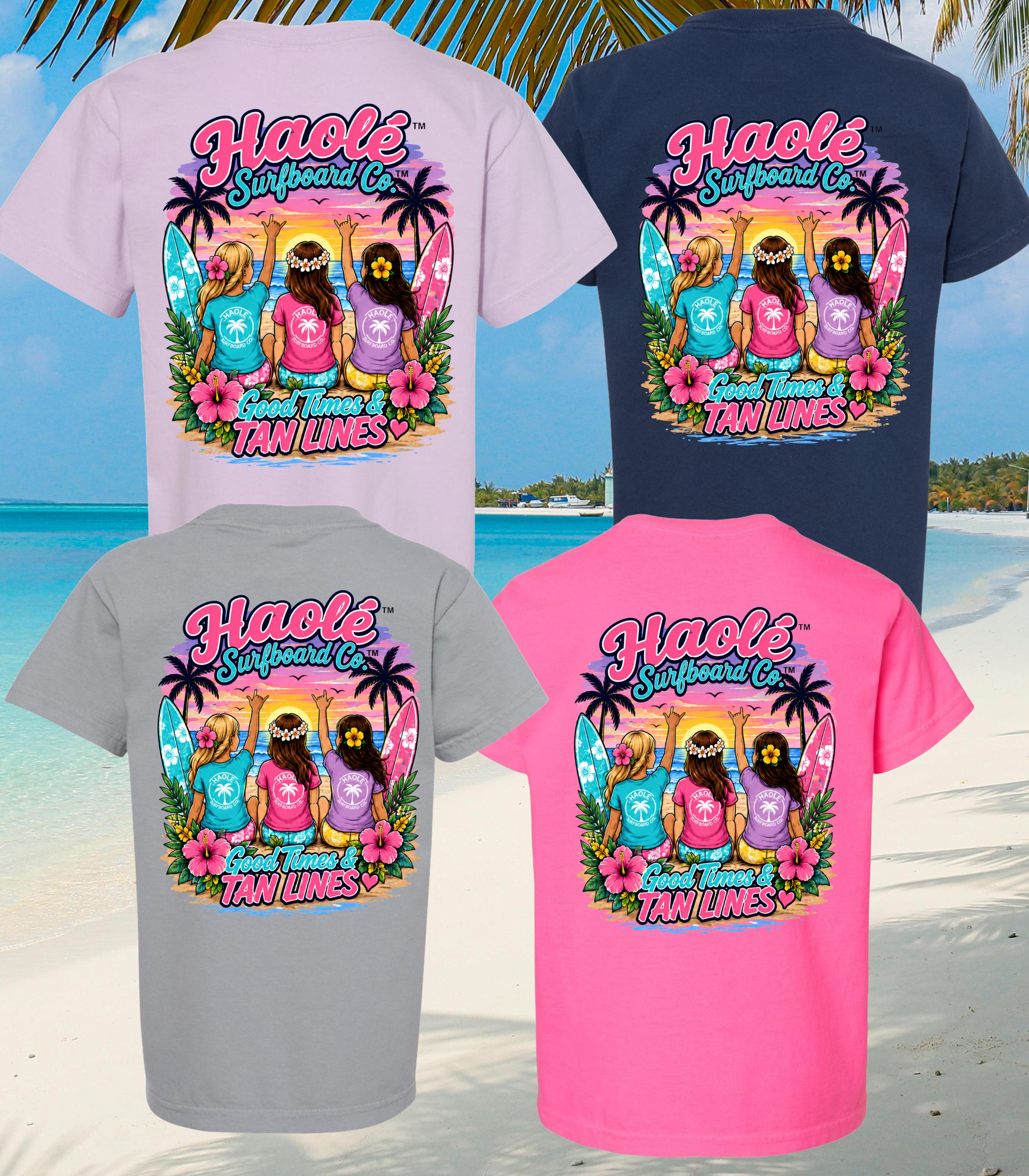 Girls Fun Times and Tan Lines Comfort Colors Tee